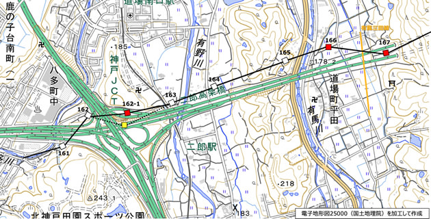 姫二火力線 建替・移設の概要（161-163, 165-168）